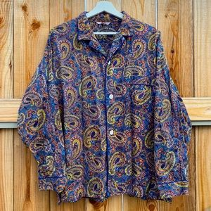Vintage Paisley Button-Down Pajama Top